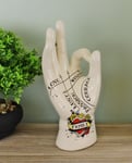 Ceramic Hand Palmistry Family Tattoo Style Print Ornament Sculpture Decor Gift