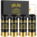 Racing Car Plastic Shot Glasses, Racing Car Gift, Bulk Set of 4 with Gift Box, Men Women Racing Fans Wedding Party Birthday Gifts, 12GA Small Bullet Shot Cups for Whiskey Tequila Vodka Liquor, Black