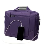 BIZEY Purple Laptop Netbook Bag Shoulder Messenger Case Charging Port