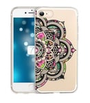 Coque Iphone 7 8 Mandala fleur aztec rose doodling transparente