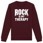 Sweat "Rock Is My Therapy" - Unisexe - Confectionné En France - Coton 100% Bio - Cadeau Rock Original Rigolo