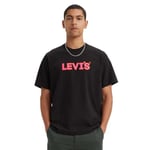 Levi's Men's Ss Relaxed Fit Tee T-Shirt, Headline Logo Caviar, S