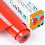 Lya Vinyl Heat Transfer Vinyl 12" x 30ft Red Iron On Vinyl Roll for Cricut, Silhouette Cameo, Premium HTV for DIY Clothes, Bags, Shoes and Other Textiles