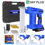 Nail Gun &Staple Gun Cordless Electric Heavy Duty Stapler Nailer Tool Li Battery