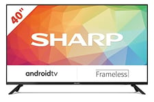 Sharp 40FG6EA - Android TV (11) de 40" (Full HD, 2X HDMI, 2X USB, Bluetooth), Google Assistant, Chromecast, Dolby Audio, Active Motion 400, Couleur Noir, 40 Pouces