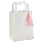 Ginger Ray Mermaid Magic Scale Print Party Bags with Shell Handle and Tissue Tassel-5 Pack, Pink