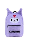 Hello Kitty Girls Kuromi Purple Plush Backpack Adjustable Padded Strap Bag