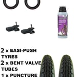 2 Baby Jogger City Classic TYRES 12 1/2" x 2 1/4 + Bent tubes + Puncture Sealant