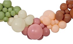 Ciao - Kit Guirlande Ballons DIY Naturals (65 ballons latex, 300 cm), vert/beige/marron