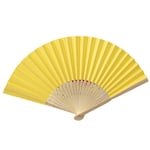 jieGorge Pattern Folding Dance Wedding Party Lace Silk Folding Hand Held Solid Color Fan, Tools & Home Improvement for Easter Day (Yellow)