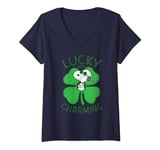 Snoopy Lucky and Charming de Peanuts St. Patrick T-Shirt avec Col en V