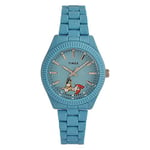 Timex Peanuts Montre pour femmes, 37 mm, bracelet bleu, cadran bleu, boîtier bleu TW2V53200