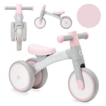 MoMi Tedi Vélo pour Enfant Fille et garçon (Max. Poids corporel : 25 kg), Mini Tricycle avec Roues en Plastique Anti-crevaison, Cadre en métal léger-1,2 kg Mixte bébé, Rosa