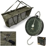 NGT Carp Fishing 60LB 27KG Black Dial Weigh Scales  + XPR FLOATING WEIGH SLING