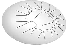 BuoQua Handpan Hand Drum Musical Instrument Ideal for Personal Meditation, Musicotherapists, Shows (12 Inches, White)