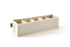 Perfetto Più Easybox Organiseur de tiroir avec 5 Compartiments TNT, Tissu, Couleur écru, 12 x 40 x 11 cm