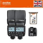 UK 2*Godox TT600S GN60 2.4G Camera Flash with X1T-S Trigger for Sony+gift kit