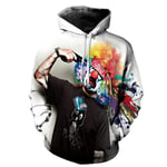 ZHRDRJB 3D Imprimé Hoodies,Unisex Pullover 3D Print Performance Art Sweatshirt Couple Novelty Outerwear Survêtements Hip Hop Cool Streetwear with Pocket,L