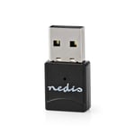 Nedis Nätverks dongle | Wi-Fi | AC600 | 2.4/5 GHz (Dual Band) | USB2.0 | Wi-Fi hastighet total: 600 Mbps | Windows 10 / Windows 11 / Windows 8