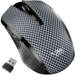 Souris sans Fil Portable Silencieuse Shhhmouse i440. Souris avec Récepteur USB - Opérations Multi-Surfaces - 3 Niveaux De Sensibilité DPI - Fonctionne avec Les Ordinateurs Portables Mac [Gris & Noir]