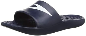 Speedo Junior Slides | Pool Sliders | Kids Footwear, Logo Navy, 3 UK