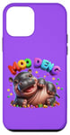 Coque pour iPhone 12 mini Adorable bébé hippopotame Moo Deng Merry Christmas Cheer