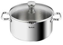 Tefal Faitout 24 cm Induction Acier inoxydable 18/10 Garantie 10 ans Couvercl...