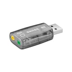 goobay Carte de son USB 2.0, pour le raccordement de microphones et haut-parleurs avec fiche 3,5 mm au PC, Transparent (USB - Soundcard 2.0 OHL)