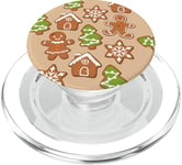 Christmas Gingerbread Men - Gingerbread House Pattern PopSockets PopGrip for MagSafe