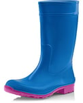 Ladeheid Bottes de Pluie Femme en Caoutchouc PVC avec Semelle Extérieure Antidérapante 100% Imperméable Chaussures pour Femmes résistantes à l'eau LA-967 (Bleu/Rose, 42 EU)