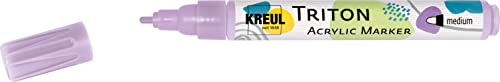 Kreul 17743-Triton Acrylic Marker Medium, Lilas, épaisseur de Point 1 à 3 mm, pour Lignes et écritures, séchage satiné, résistant aux intempéries sur Supports absorbants, Lilac, One size