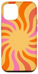 Coque pour iPhone 12/12 Pro Simple style rétro années 70 soleil et rayons