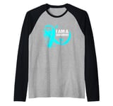 Teal Ribbon Butterfly I Am A Survivor Scleroderma Warrior Raglan Baseball Tee