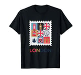 London Stamp with Iconic Landmarks - London Souvenir T-Shirt