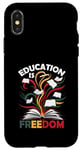 Coque pour iPhone X/XS Black History Education Is Freedom Lire des livres Histoire des Noirs