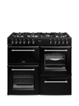 Belling Farmhouse 100cm Dual Fuel Gas Hob Range Cooker, Black