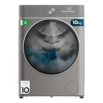 Cecotec Lave-linge 10 kg à Chargement Frontal Bolero DressCode 10800 Inverter Steel A 1400 tr/min, 16 Prog, Classe A, Moteur Inverter Plus, Vapeur SteamMax, Lavage Intelligent et Détecteur de Charge