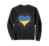 Ukrainian Flag Vintage Heart Ukraine Fan Retro Sweatshirt