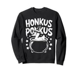 Honkus Ponkus Funny Duck Witch Halloween Magic Sweatshirt