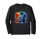 Splash Art Boombox Old School 80s Music Hip Hop Long Sleeve T-Shirt