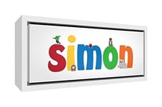Little Helper SIMON3084-FC-15DE Impression sur toile encadrée en bois prête à accrocher Motif Simon 34 x 84 x 3 cm