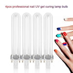 4 pièces/ensemble professionnel manucure UV sèche-ongles lampe ampoule 9W vernis à ongles Gel polymérisant tube de lumiè HJ011