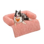 Feandrea FluffyHug Panier pour Chien, Tissu Peluche, Tapis, Couverture de Protection pour Canapé, Taille XL, pour Chiens de Moyenne et Grande Taille, 110 x 95 x 18 cm, Rose PGW223R01