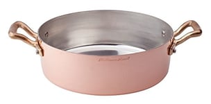 Pentole Agnelli ALCM106M20 Casserole basse en cuivre étamé avec 2 poignées en laiton, 20 cm