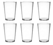 Garnet - Verre en plastique réutilisable modèle Akua transparent X 6 pièces I– Passe au lave-vaisselle – 25 bord/20 cl au service – 100% Made in Italy