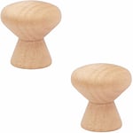 Cyclingcolors - 2x bouton bois rond brut naturel poignée avec vis tiroir meuble commode armoire, diamètre 20mm