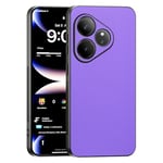 TAUYN Coque pour Realme GT 6 / Realme GT 6T, Ultra-Fin Premium PU Cuir Back et Monture en Silicone Souple Etui, Antichoc, Anti-Rayures Bumper Housse. - Violet