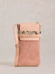 White Stuff Emmy Leather Phone Bag, Pink/Multi