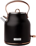 Haden - Heritage Black & Copper Kettle - Rapid Boil - 360 Cordless, Steel - 1.7L