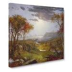 Autumn On The Hudson River by Jasper Francis Cropsey Classic Painting Canvas Wall Art Print Ready to Hang, Framed Picture for Living Room Bedroom Home Office Décor, 20x20 Inch (50x50 cm)